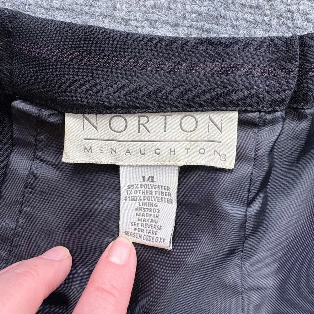 VTG Norton McNaughton Suit Blazer 12 Skirt 14 Black Pinstripe Maxi‎ Y2K Modest
